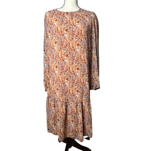 Wilfred Women's Midi Long Sleeve Floral Pattern Lined XS Lined Dress Pre-owned